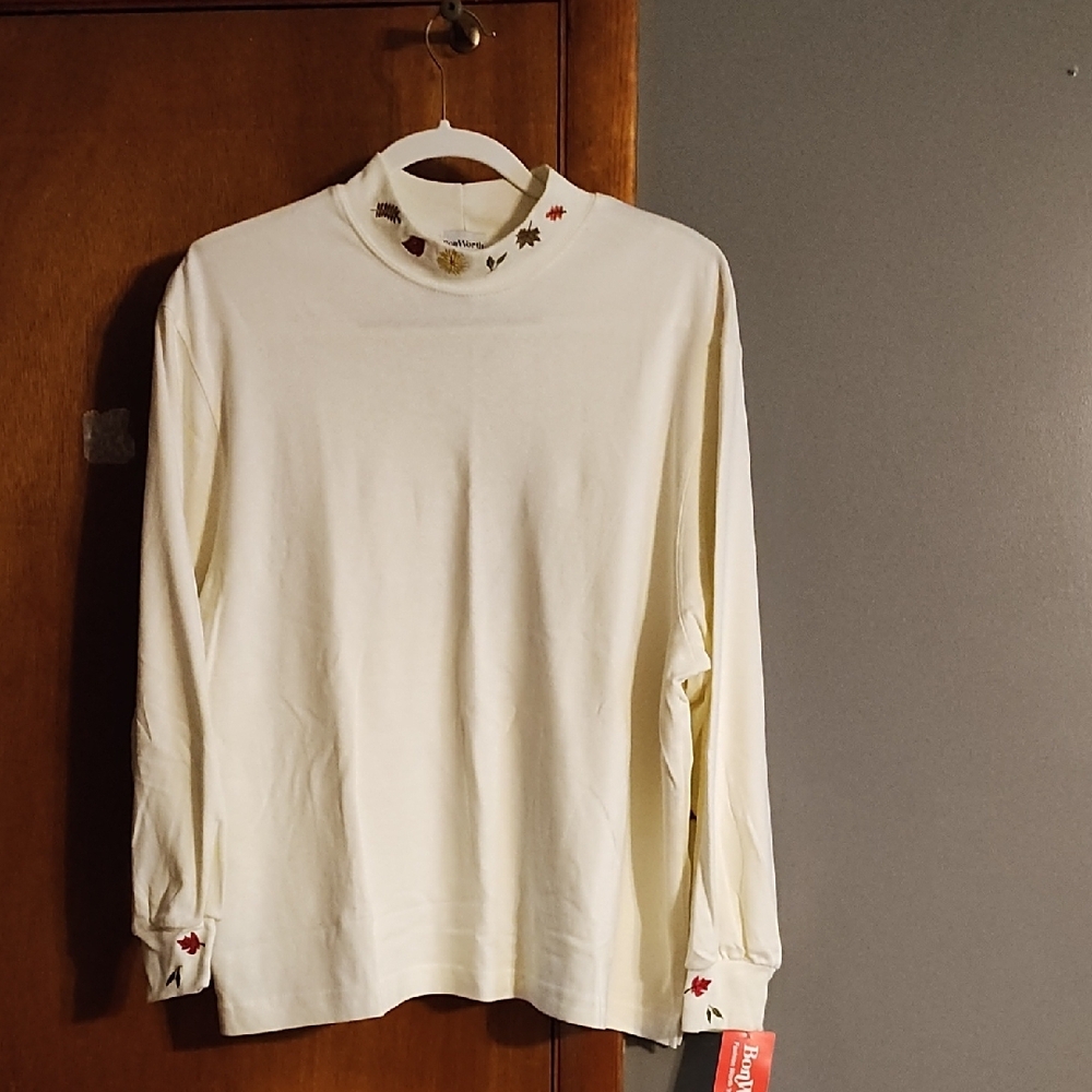 BonWorth Cream Long Sleeve Blouse
